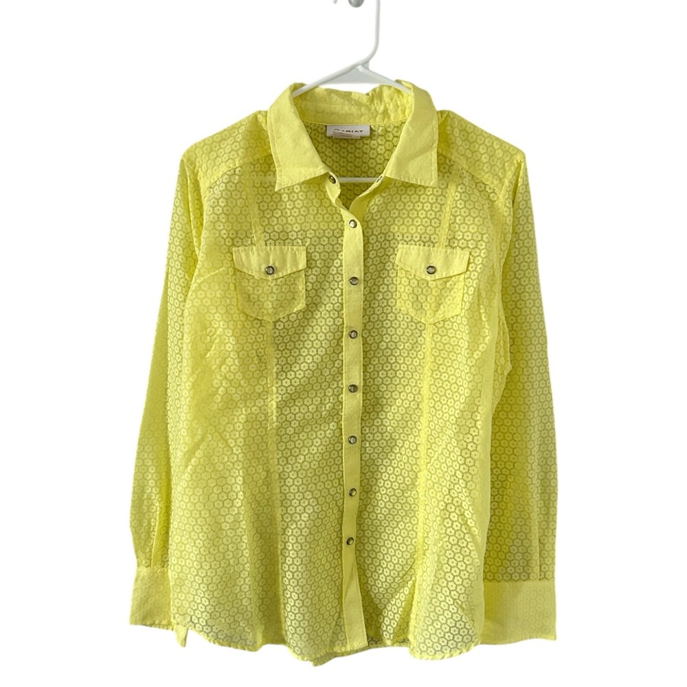 ARIAT‎ RARE Yellow Floral Western Button Down Top